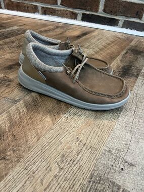 HeyDude Women's Casual Slip-On Polly Loafers in Brown with Cushioned Sole